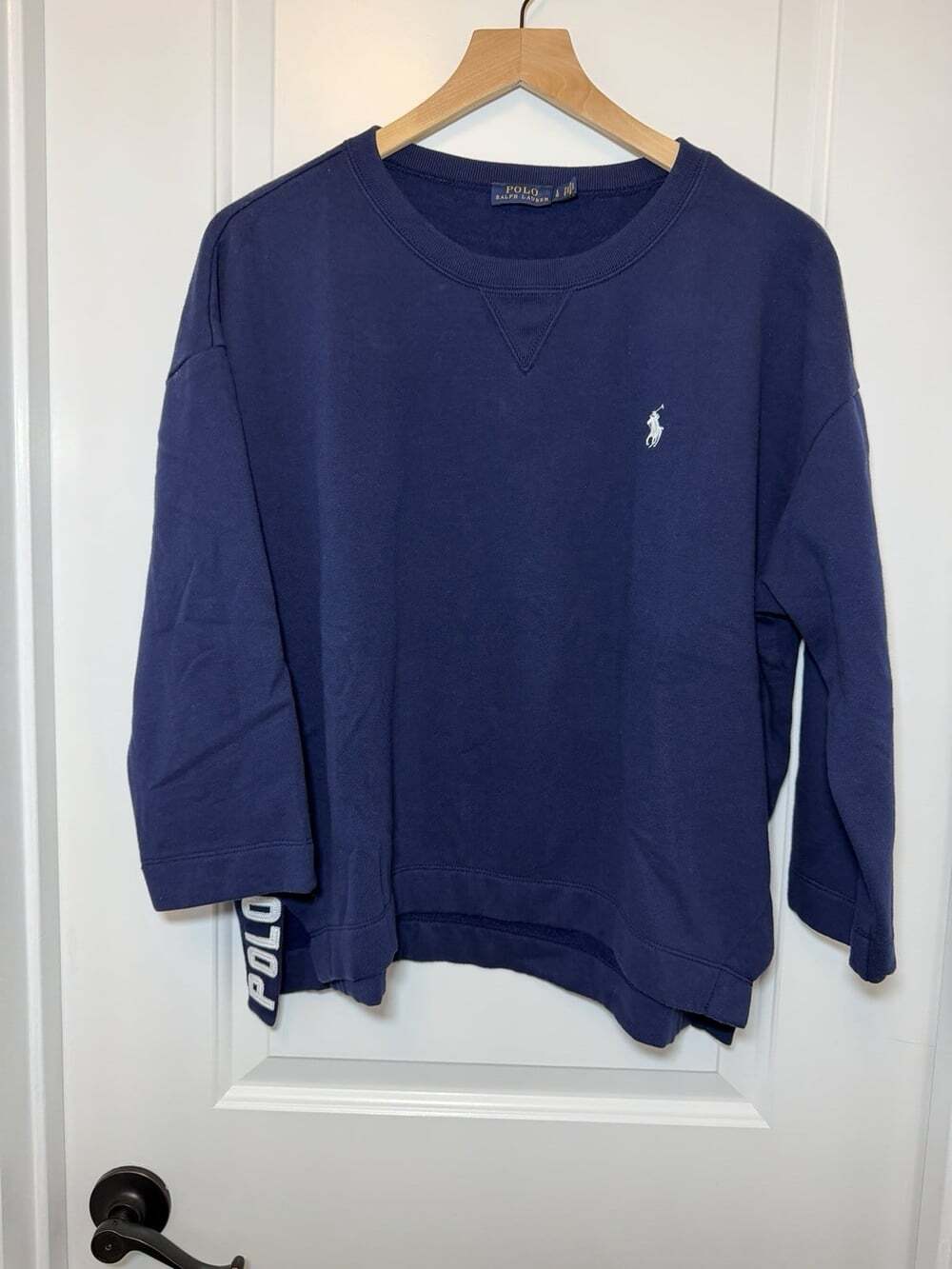Polo Ralph Lauren Blue Women’s Sweatshirt, Sz. L, Embroidered Logo - Picture 3 of 13